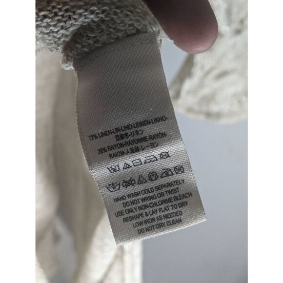 Free People Light Bright Oversized Linen Lagenlook Short Sleeve Sweater Tunic XS - Picture 8 of 15